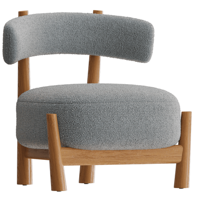 COEDITION Dalya木质结构厚布艺软垫扶手椅 单人沙发3D模型（OBJ,FBX,MAX）