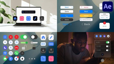 After Effects 的小工具界面元素动画 (AEP)