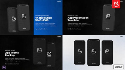 应用程序促销| iPhone 15 Pro 哑光黑 视频模版