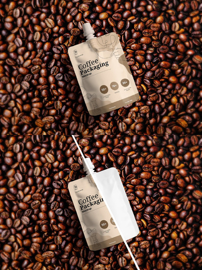 咖啡饮料袋样机 (PSD)