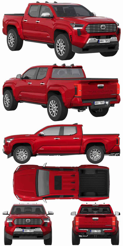 2024款丰田Toyota Tacoma皮卡车 汽车3D模型（OBJ）