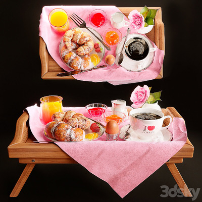托盘中的早餐组合3D模型（FBX,MAX）