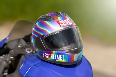 赛车头盔样机 (PSD,PDF)