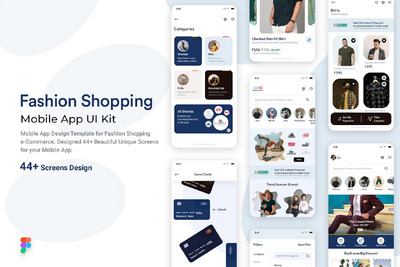 时尚购物电子商务移动应用 App UI Kit (FIG,JPG,PDF)