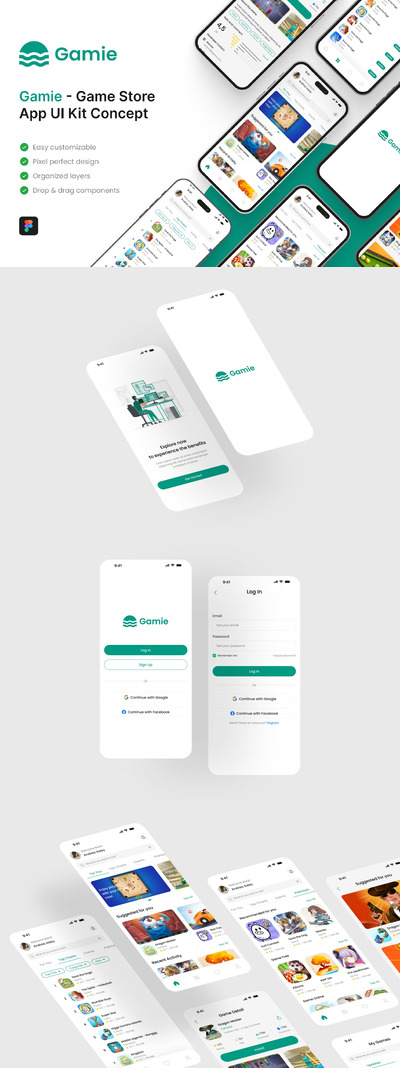 游戏商店应用App UI Kit (FIG)