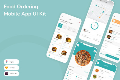 订餐移动应用 App UI Kit (SKETCH,FIG,XD)