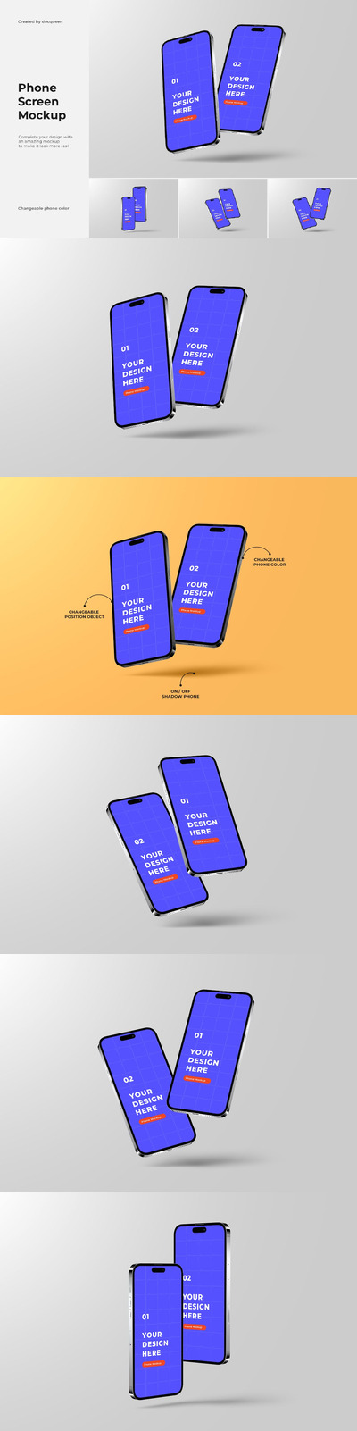 手机屏幕样机 (PSD)