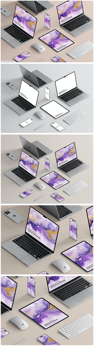 苹果数码产品多屏样机 (PSD)