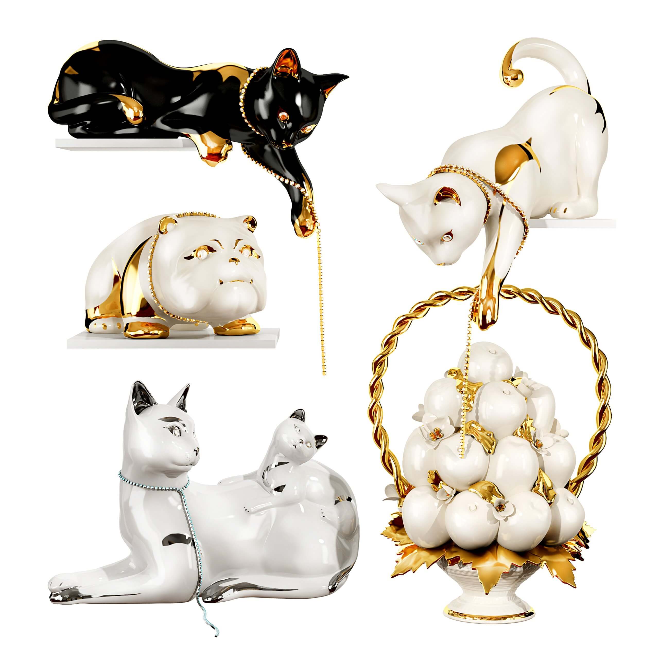 Ahura动物陶瓷装饰品 摆件3D模型（OBJ,FBX,MAX）