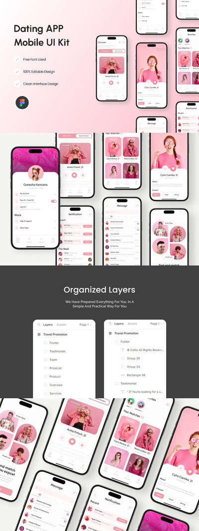 约会移动应用App UI Kit (FIG)