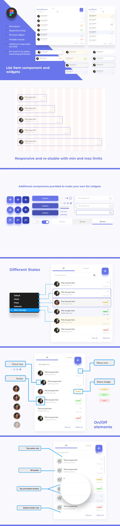 列表项组件和小部件UI设计模版 (FIG)