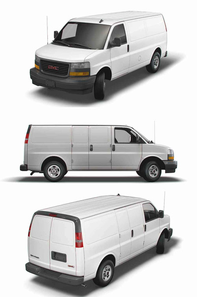 2022款Gmc savana cargo rwd 2500厢式货车3D模型（OBJ,FBX）