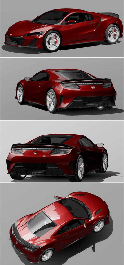 2022款本田Honda nsx type s汽车3D模型（FBX,BLEND）