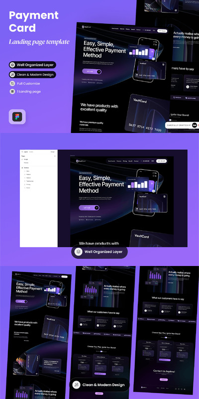 支付卡着陆页面网页UI (FIG)