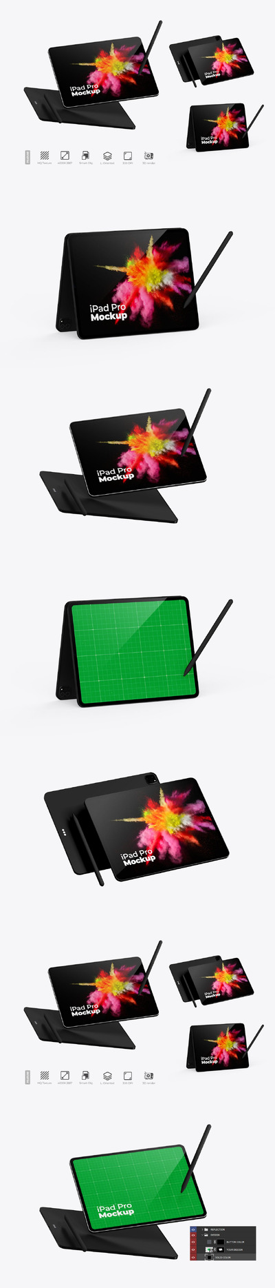 透视 iPad Pro 屏幕样机 (PSD)