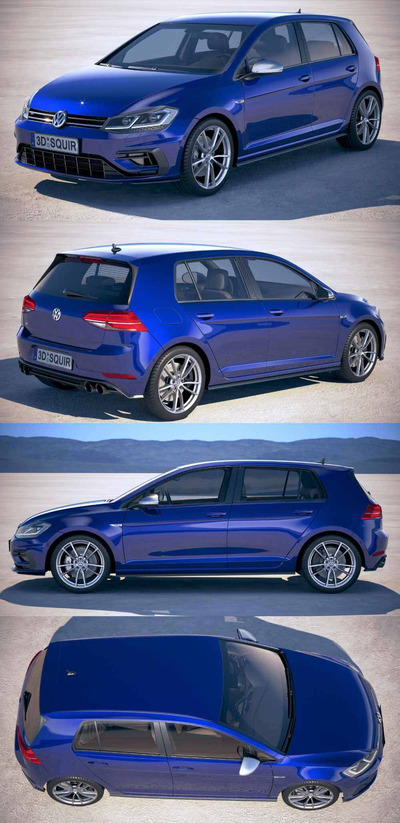 2018款大众高尔夫Volkswagen Golf 7.5R SUV汽车3D模型（OBJ,FBX,MAX）