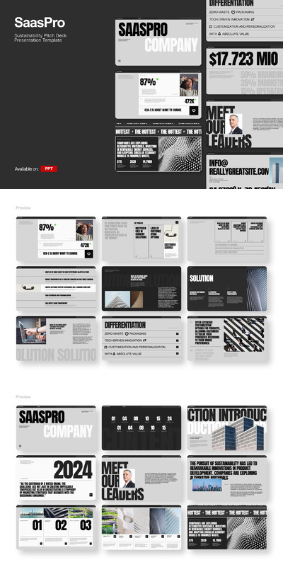 Saaspro 可持续发展宣传材料幻灯片PPT模版 (PPTX)