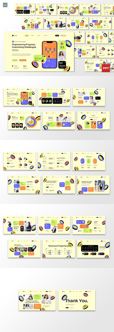 UI/UX 投资者推介材料 PPT模版 (PPTX,PPT)