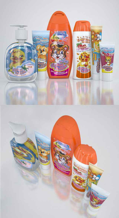 儿童洗簌 卫浴用品3D模型（FBX,MAX）