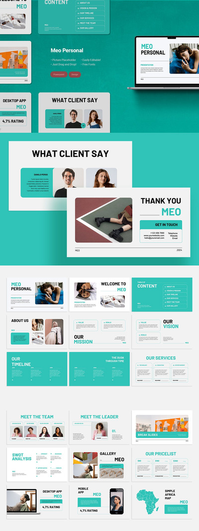 个人介绍幻灯片PPT模版 (PPTX)