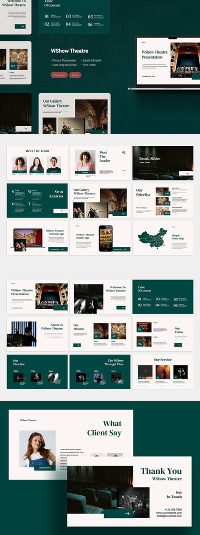 剧院简报PPT模版 (PPTX)