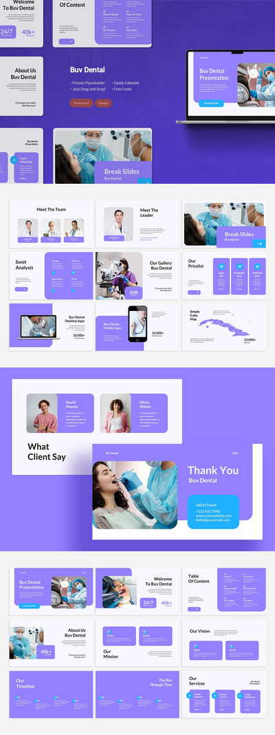牙科简报PPT模版 (PPTX)