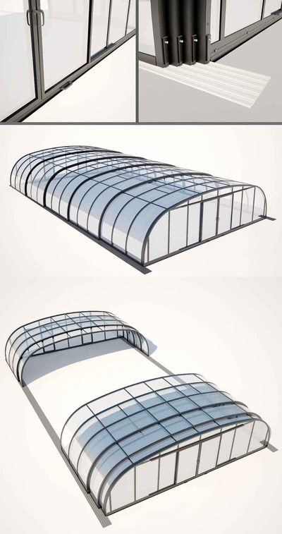 Voeroka PRESTIGE滑动泳池天蓬low poly 3D模型（FBX,MAX）