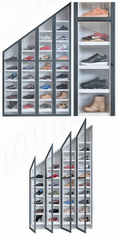 带玻璃门的楼梯间鞋柜3D模型（FBX,MAX）