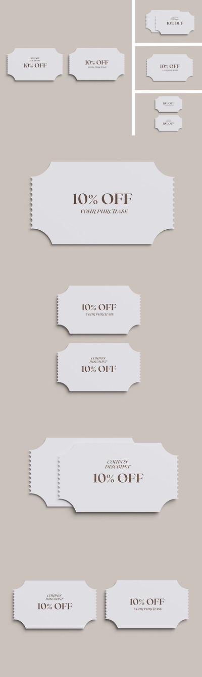 优惠券样机 (PSD,PDF)