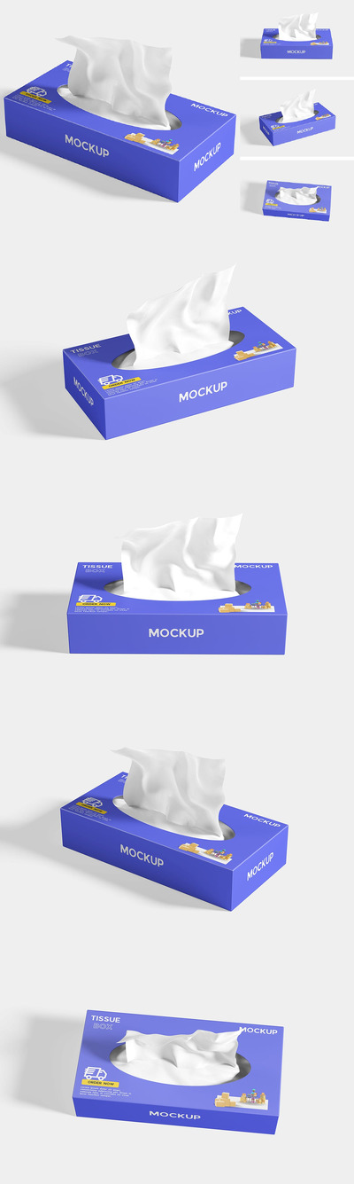 纸巾盒样机 (PSD,PDF)