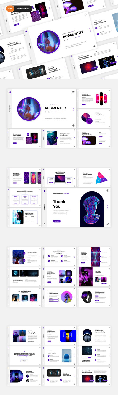 AR Pitch Deck PPT模版 (PPTX)