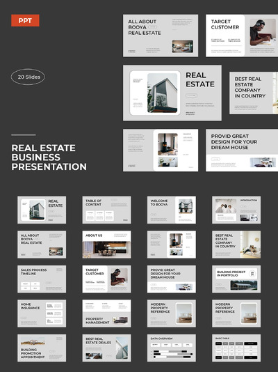 房地产投资组合展示PPT模版 (PPTX,PPT)