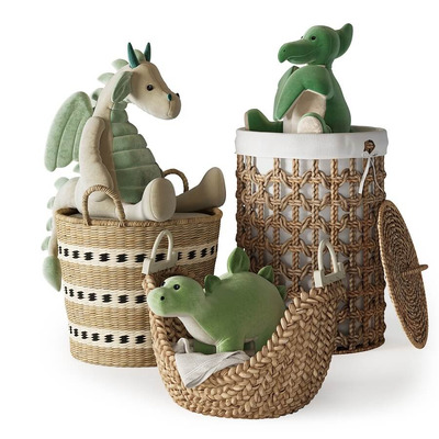 编织收纳篮中的恐龙动物毛绒公仔 儿童玩具3D模型（OBJ,FBX,MAX）