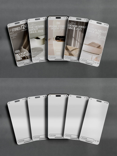 iPhone 15 Pro Insta APP图片故事版 样机 (PSD)