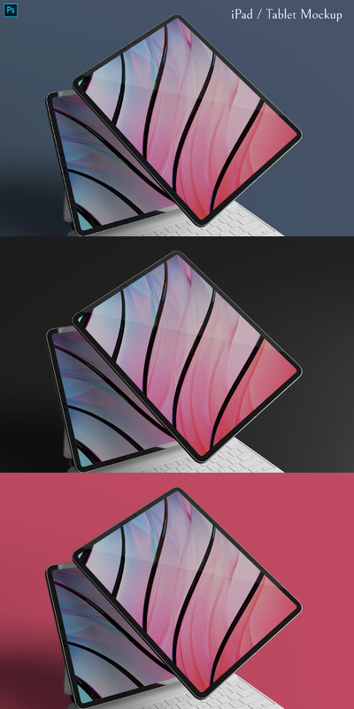iPad/平板电脑样机 (PSD,PDF)