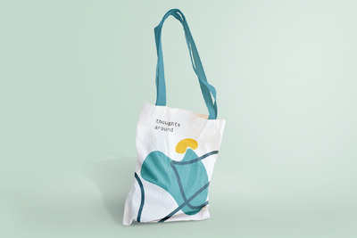 休闲帆布手提袋样机  (PSD)