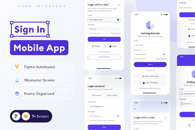 登录移动应用App UI Kit (FIG,SKETCH)