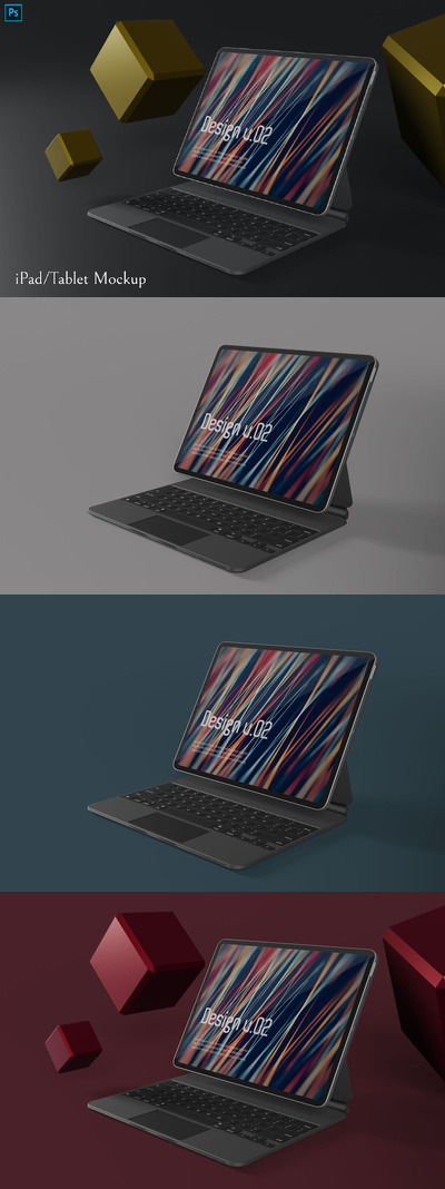 iPad/平板电脑样机 (PSD,PDF)