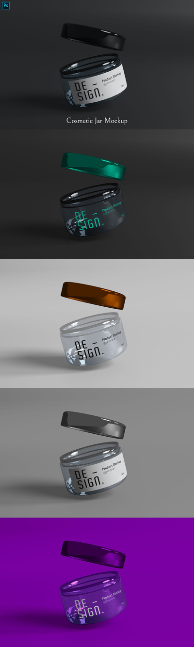 化妆品罐样机 (PSD,PDF)