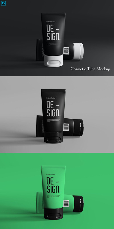 化妆品管样机 (PSD,PDF)