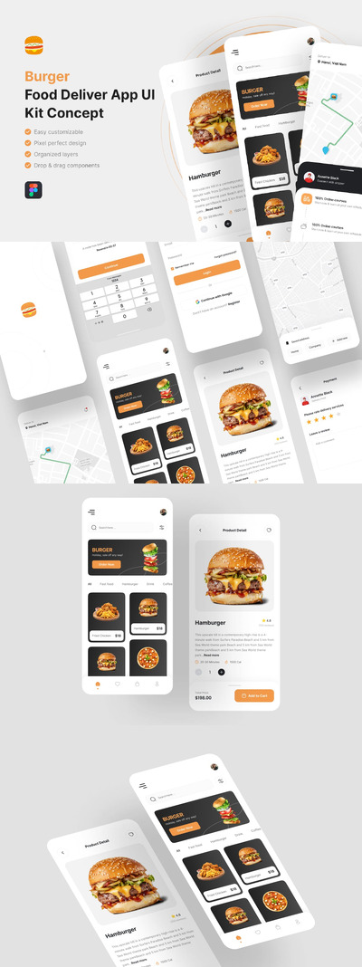 送餐应用 App UI Kit (FIG)