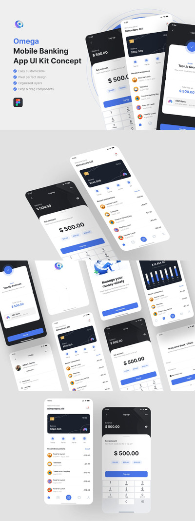 手机银行应用App UI Kit (FIG)