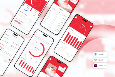 睡眠追踪器移动应用 App UI Kit (SKETCH,FIG,XD)