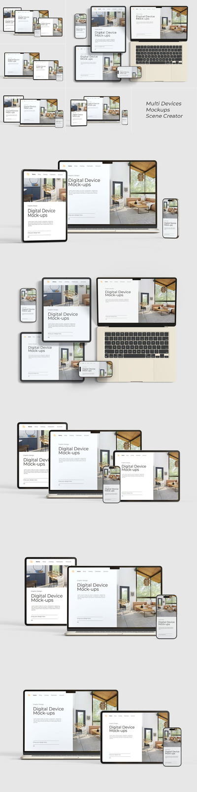 多设备模型场景创建器 (PSD,PDF)