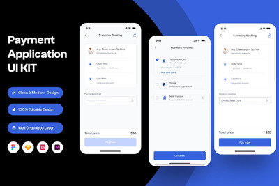 支付手机应用 App UI Kit (FIG,SKETCH,XD)