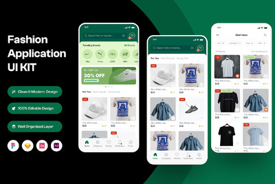 时尚手机电商应用 App UI Kit (FIG,SKETCH,XD)
