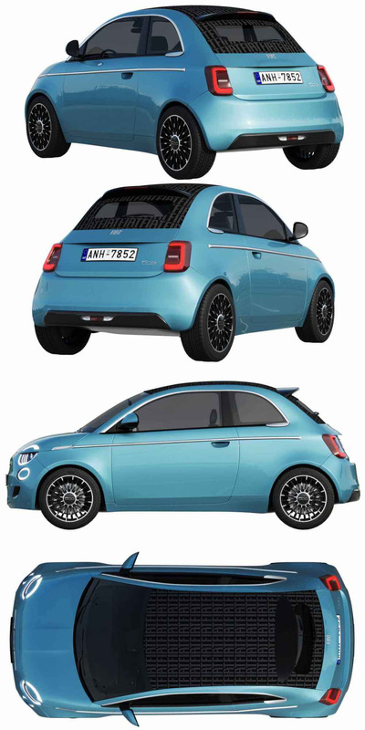 2021款菲亚特Fiat 500 La Prima小型汽车3D模型（FBX,MAX）