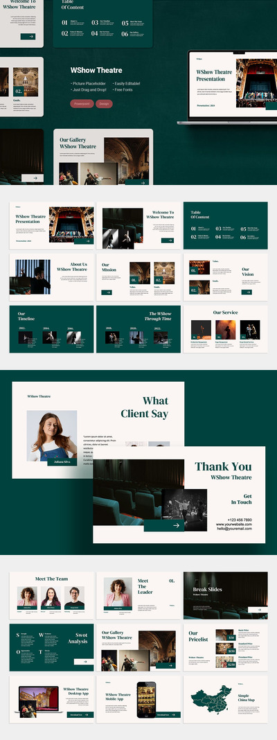 剧院简报PPT模版 (PPTX)