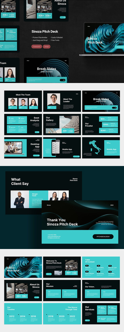 超现代独特布局 PPT模版 (PPTX)