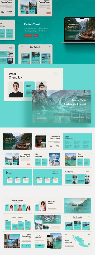 旅行简报PPT模版 (PPTX)